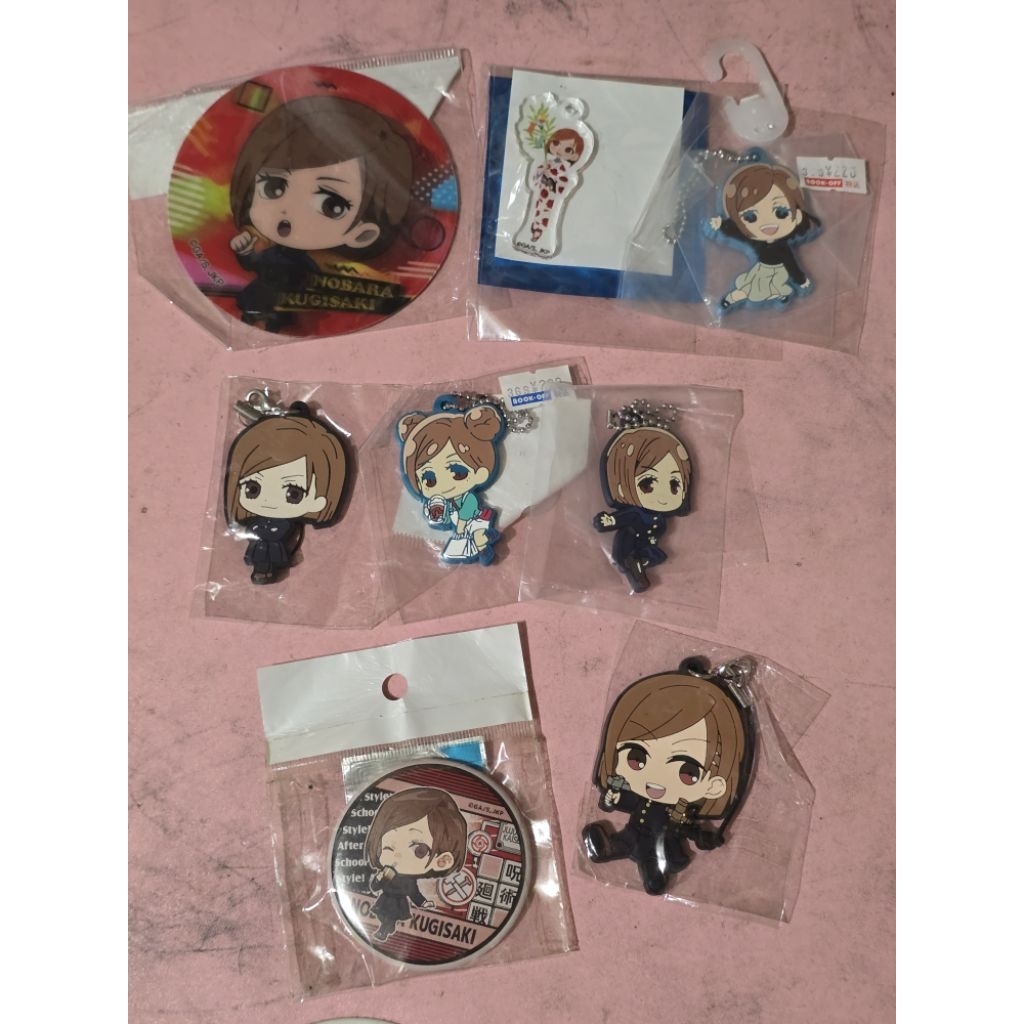 kugisaki nobara jujutsu kaisen jjk merchandise set akrilik keychain standee badge