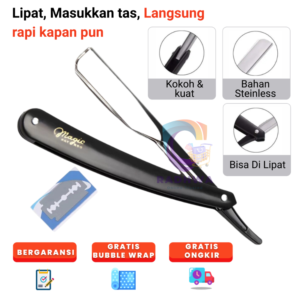 Alat Cukur Manual Pisau Cukur Lipat Cukur Kumis Jenggot Rambut