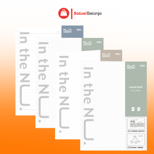 

DELI045 Nusign Loose-leaf Notebook Refill / Isi Binder A5 B5 50 Lembar NS31X Y1684