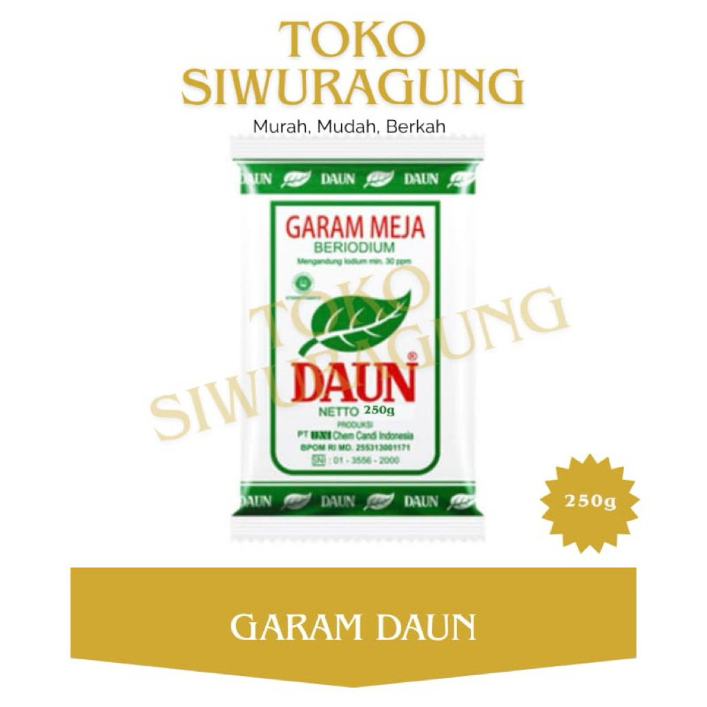 

GARAM DAUN 250 gram 1 bal / 1 pak isi 40