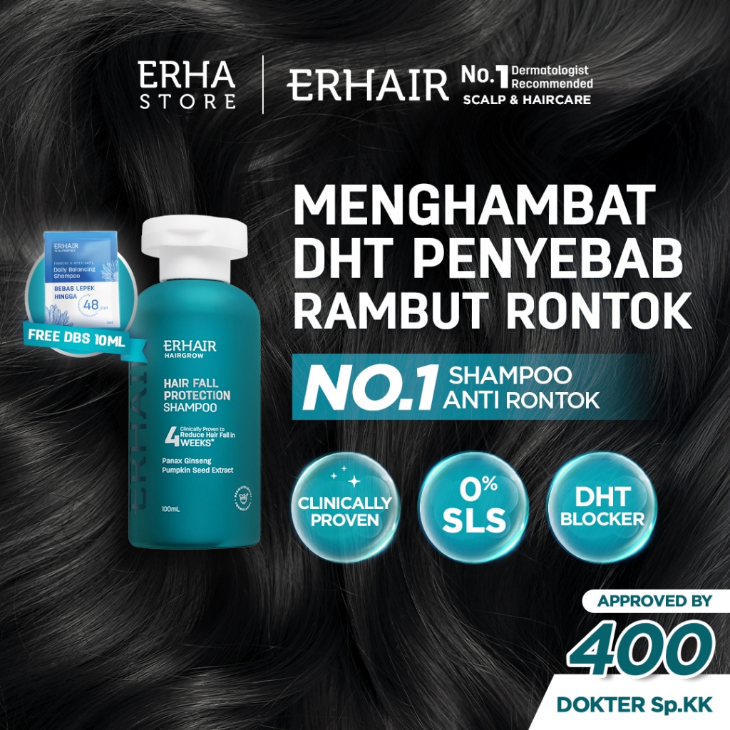 [BEST SELLER SHAMPOO HAIR FALL] ERHAIR HairGrow Shampoo NON SLS 100ml | Hair Shampoo | Sampo Rambut 