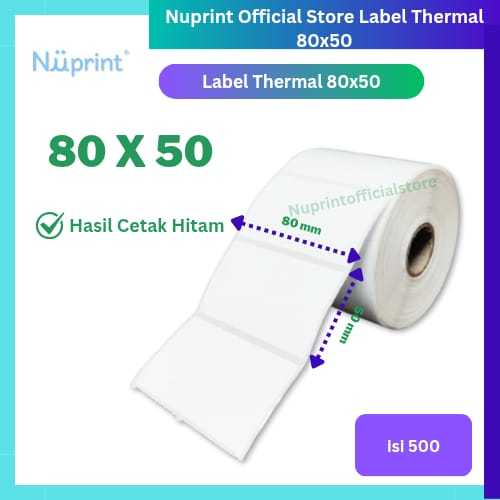

NUPRINT STIKER LABEL THERMAL 80X50 - 80 X 50 ISI 500