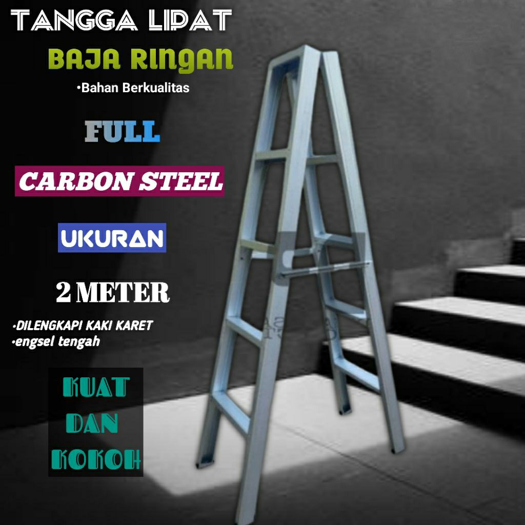 Tangga Lipat Baja Ringan ukuran 2 Meter Jumbo