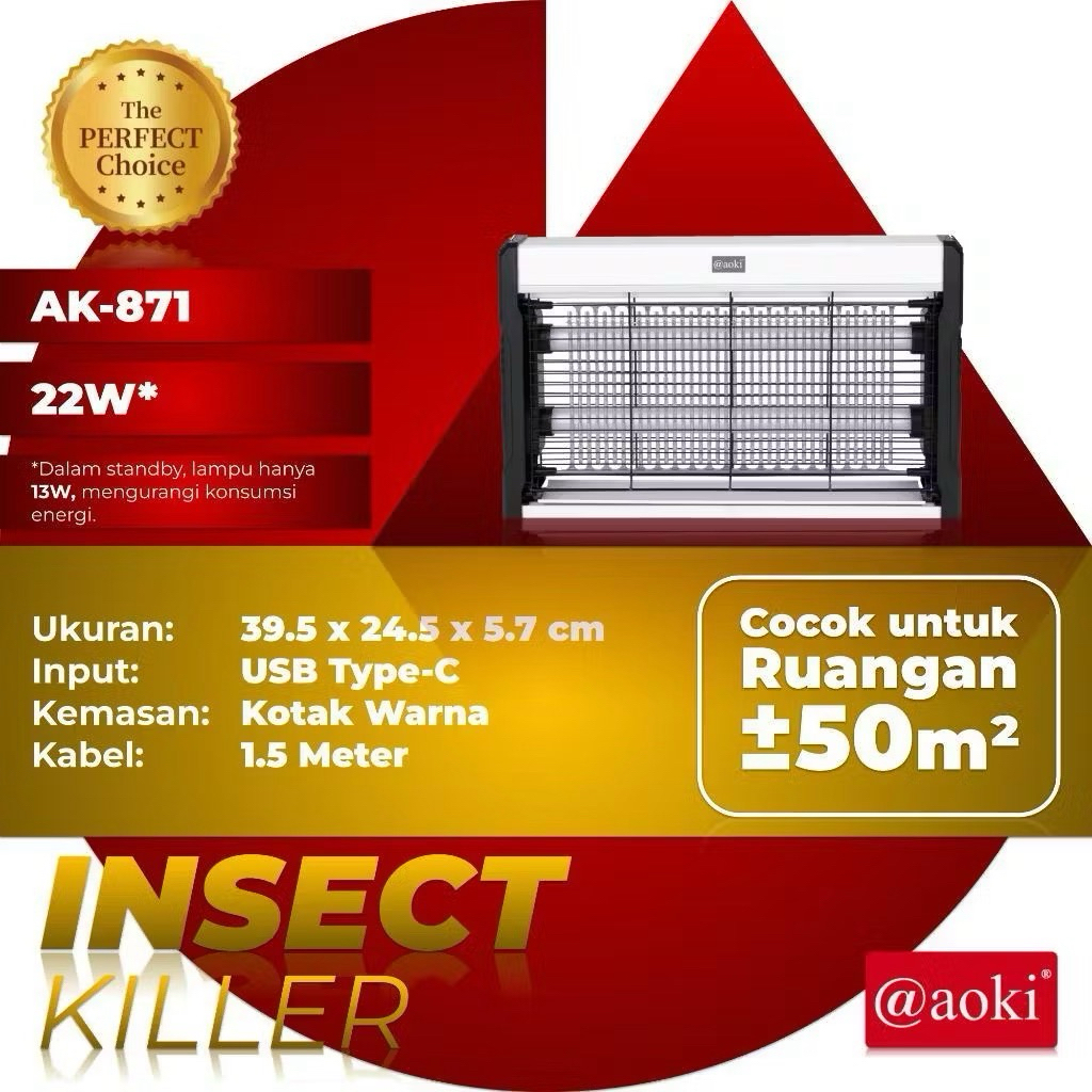 Insect Killer AOKI AK-871 Perangkap Setrum Nyamuk Serangga