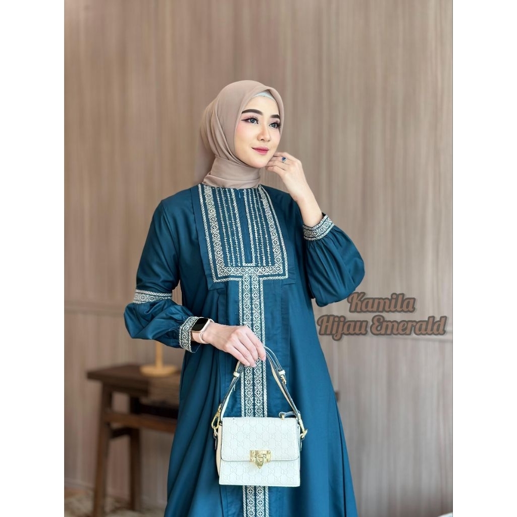 Gamis Kamila Bordir Bahan Katun Toyobo/gamismurah/gamisbordir