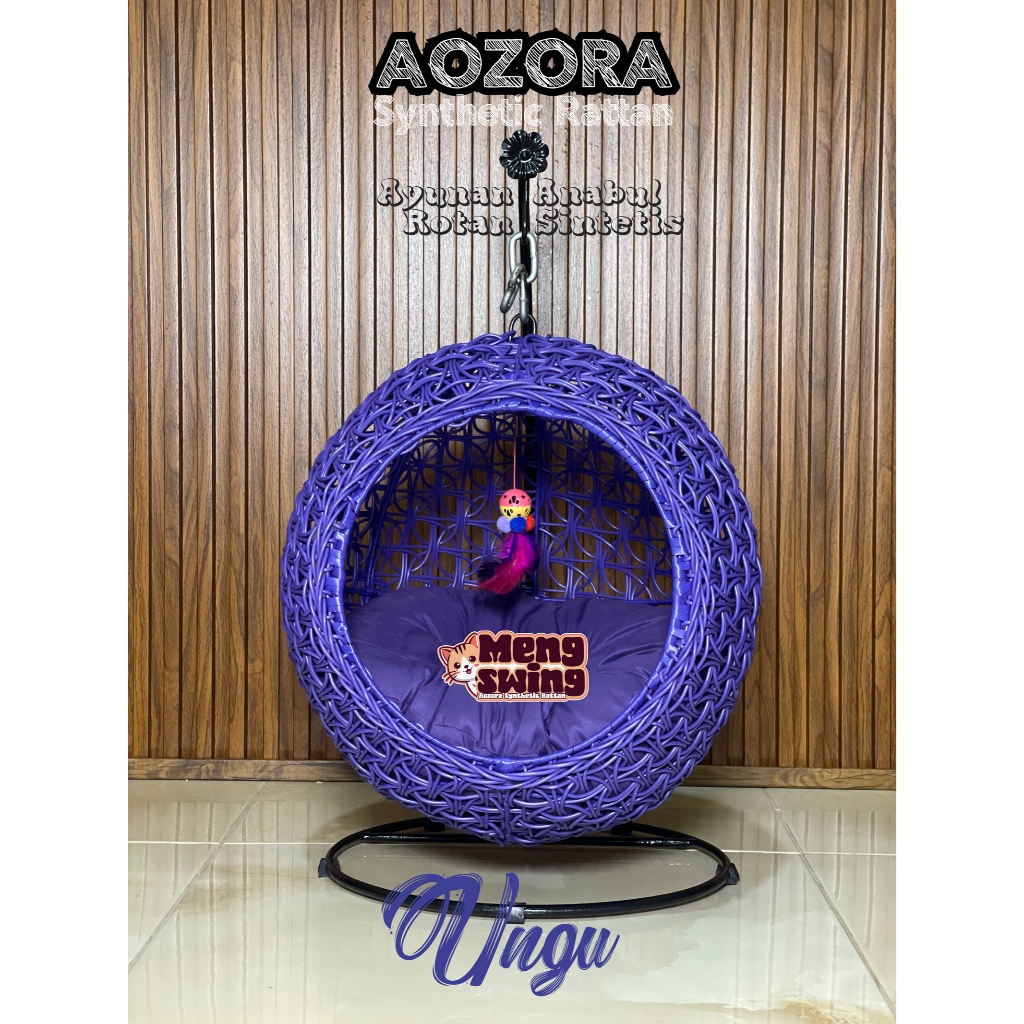 Ayunan gantung anabul Ayunan Gantung Kucing dan Anjing Rotan Sintetis Premium
