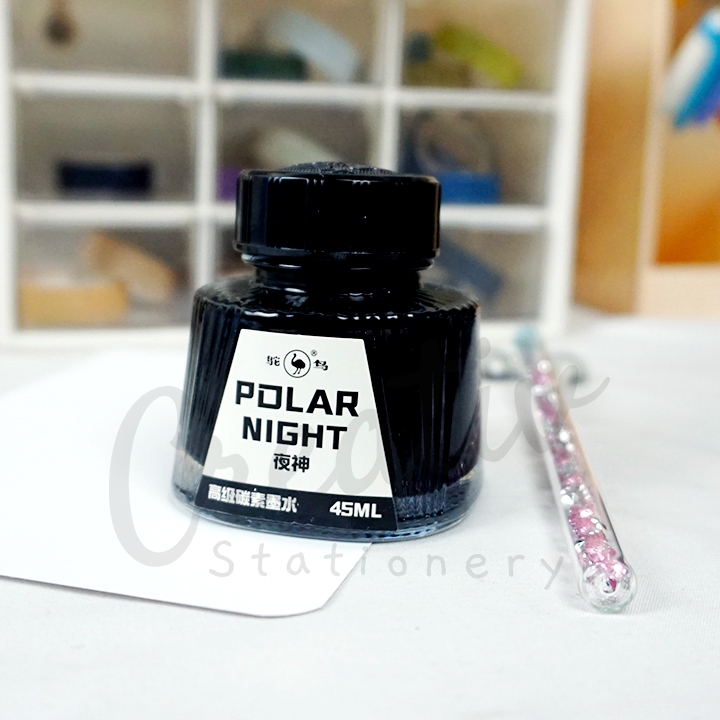 

Ostrich Polar Night Pigment Waterproof 45ML Fountain Pen Ink Tinta Pena Bak
