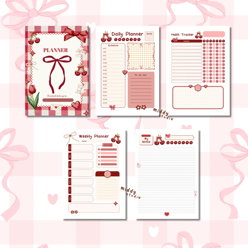 

Isi Binder Daily Planner Coquette Colorfull To Do List 20r,26r - A5/B5 Ready Stock