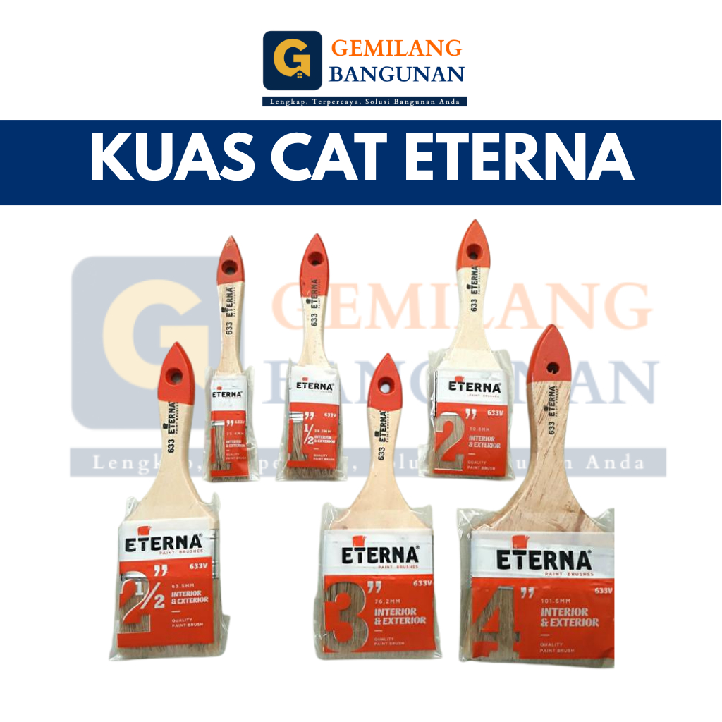 

Kuas Cat Eterna 633 Gagang Kayu Vernish GROSIR 12 PCS