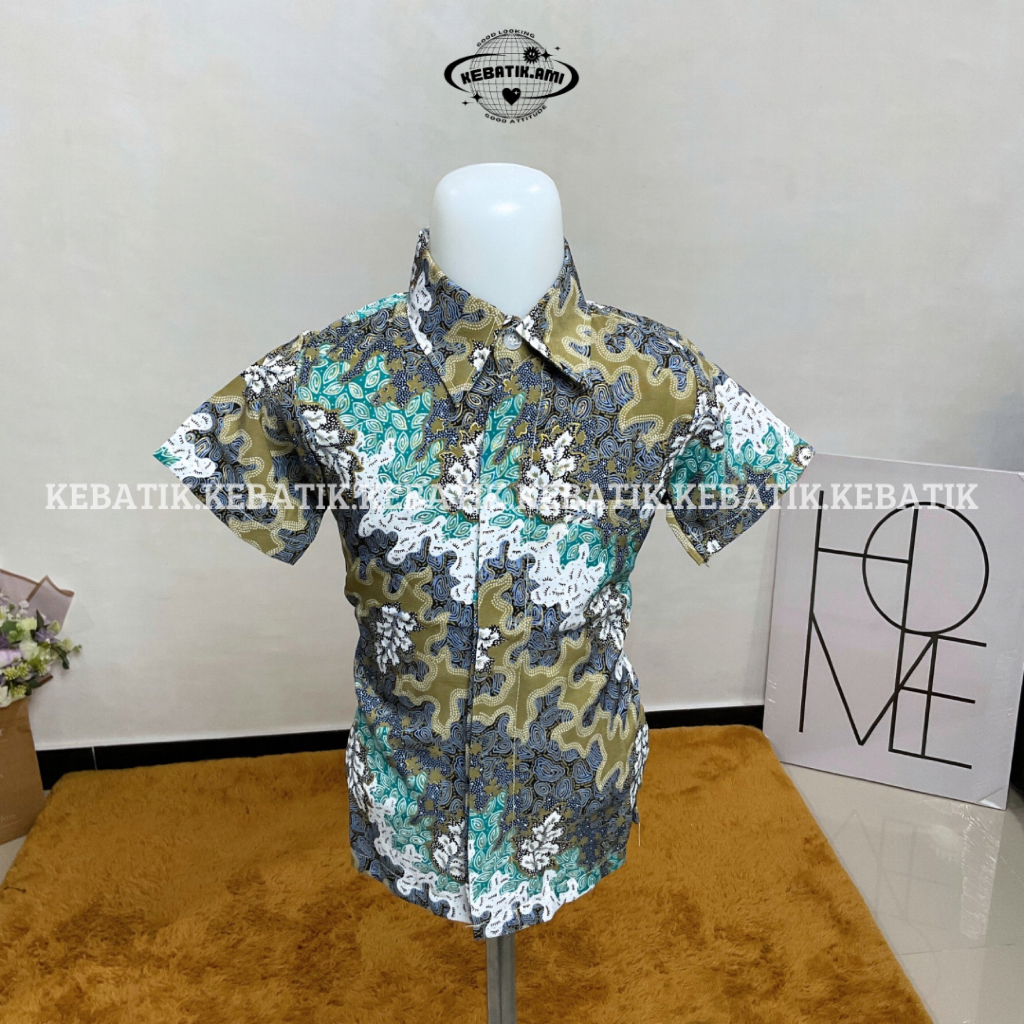 Kebatik / Kemeja batik anak lengan pendek / Batik anak laki laki / Kemeja batik anak laki laki premi