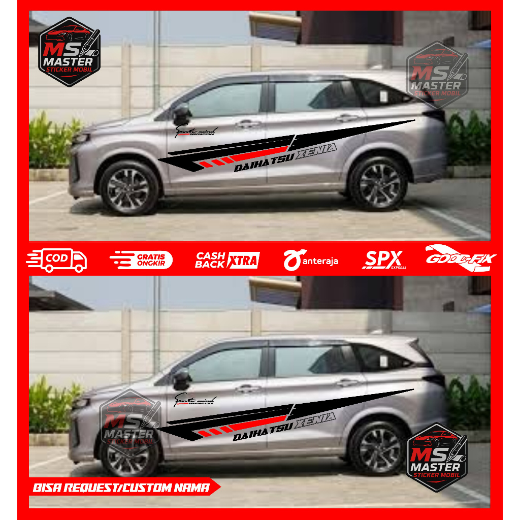 Stiker Cutting Mobil Xenia Stiker Variasi Bodi Samping Mobil Daihatsu Xenia