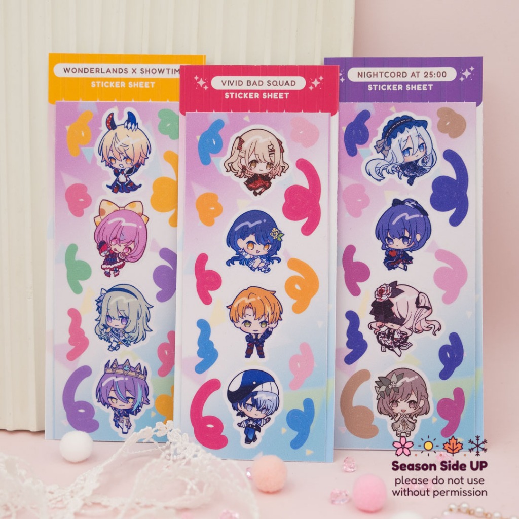 

Project Sekai Colorful Stage Proseka Glitter Vinyl Sticker Sheet Fanart | Fanmerch | Anime | Game