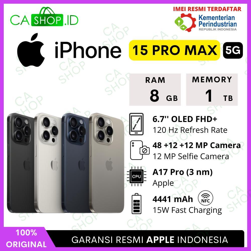 Apple iPhone 15 Pro Max - 256GB 512GB 1TB - New Baru Original Garansi Resmi Indonesia GDN iBox