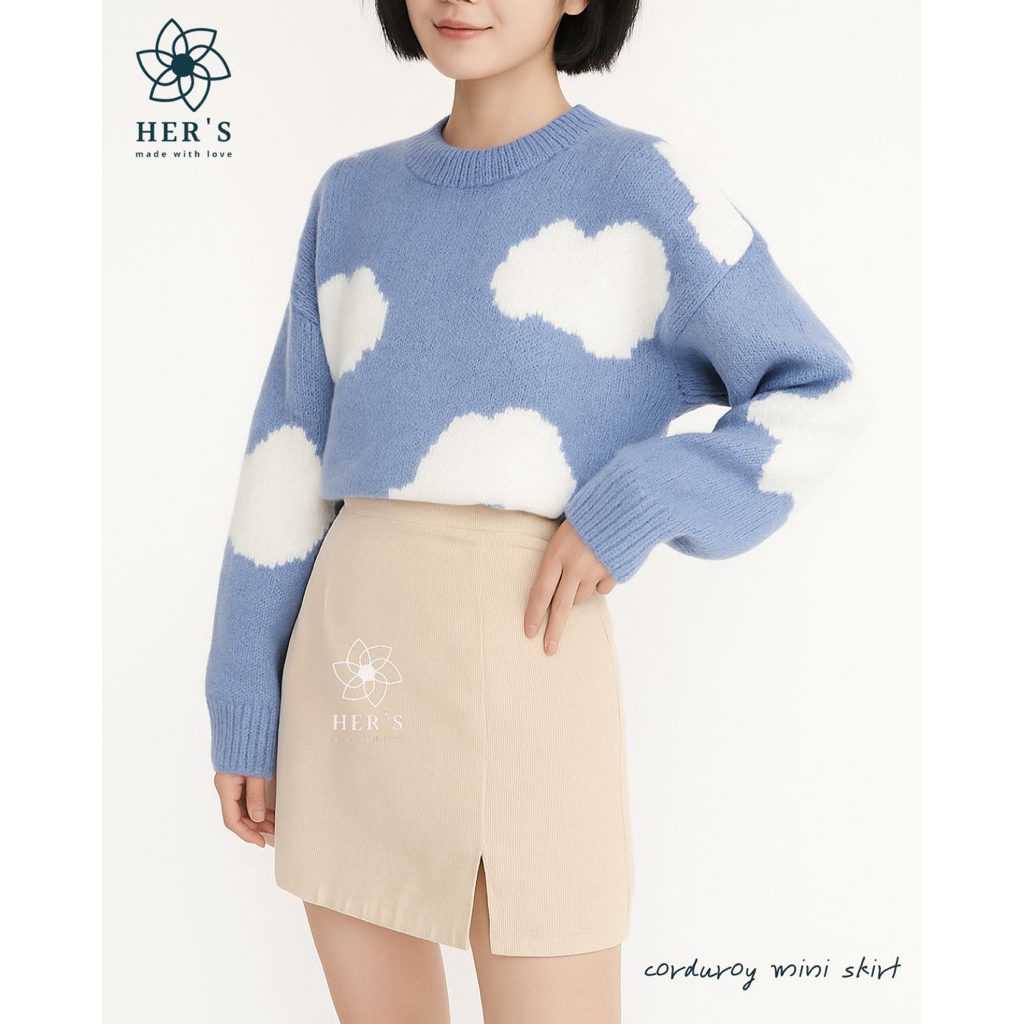 Her's - Xixi Corduroy Skirt - Mini Skirt - Pencil Skirt - Highwaist - Rok Span Mini - Rok Mini - Rok