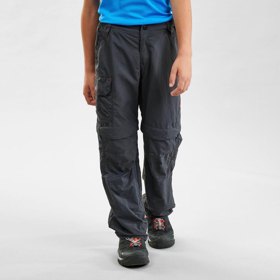 Decathlon QUECHUA Celana Hiking Modular Anak Laki-laki Usia 7-15 MH500 - Hitam Celana Hiking Anak MH