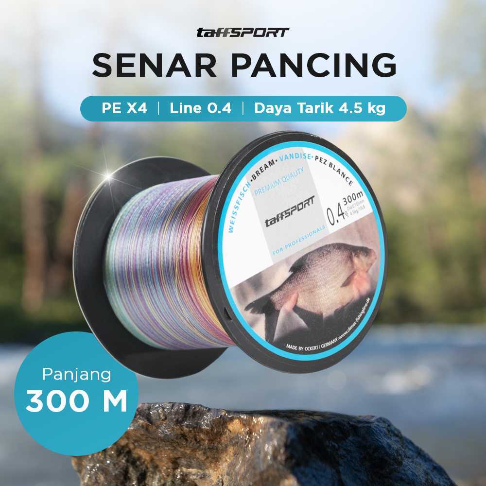 Senar Tali Pancing PE X4 Braided Fishing Line Strong PE 300Meter Maks Drag 45Kg Halus Anti Keriting