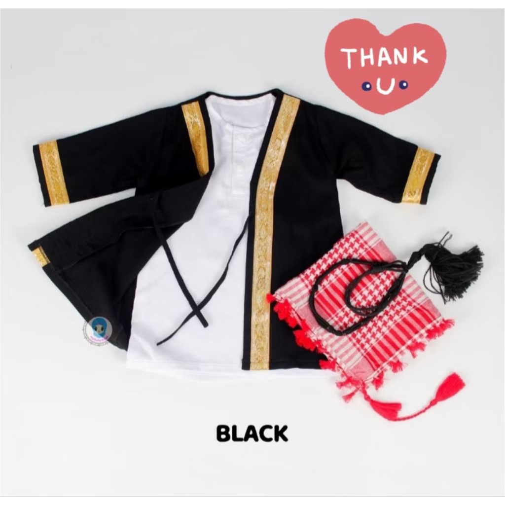 Gamis Set Jubah Aqiqah Sorban Bayi 0-3mo preloved