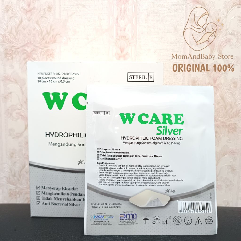 ORIGINAL W CARE SILVER WE CARE SILVER AG PERBAN PLESTER LUKA PENDARAHAN LUKA BAKAR