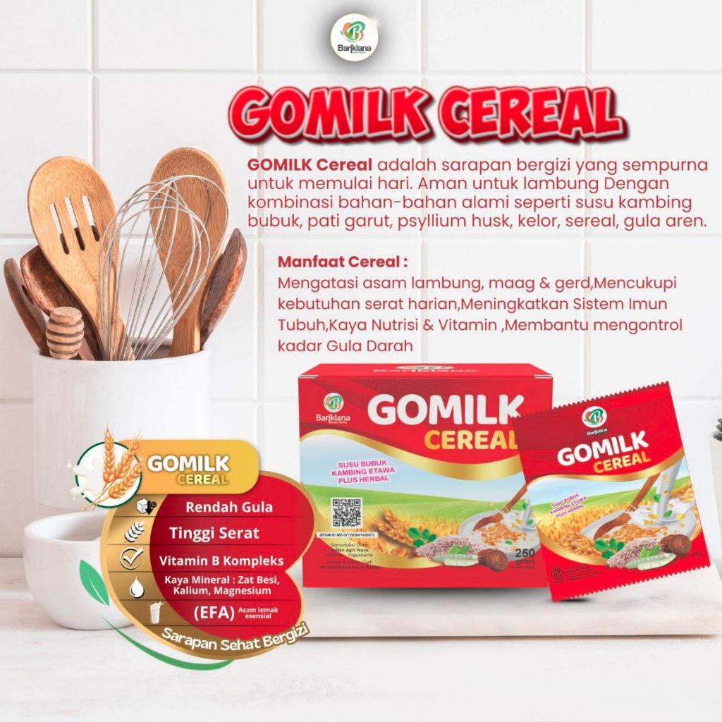 

Gomilk CEREAL Sarapan sehat dan Bernutrisi Aman untuk Lambung