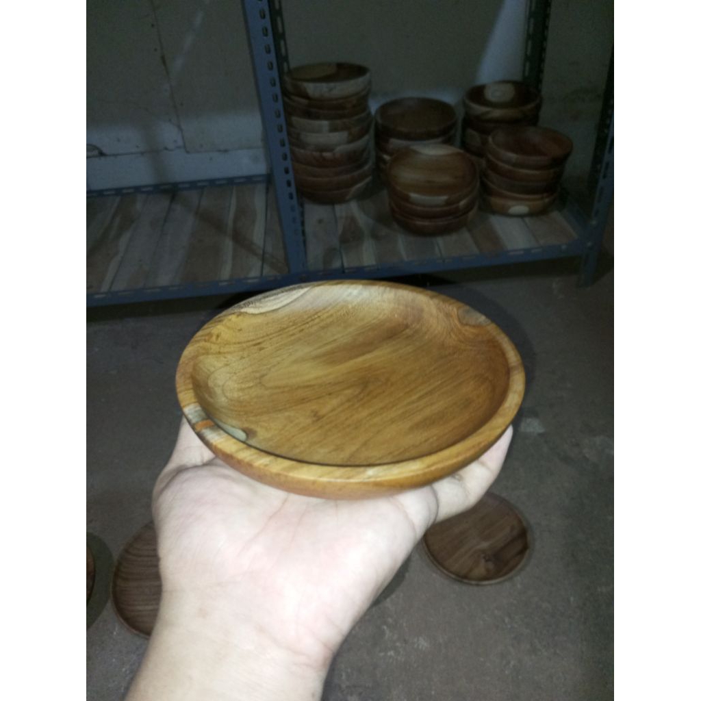 Piring Liuk Kayu Jati (15cm)