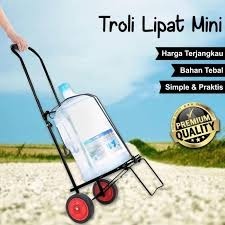 Troli Lipat Serbaguna Troli Barang Koper Troli Lipat Besi Portable Mini Kuat & Ringan Dengan Tali