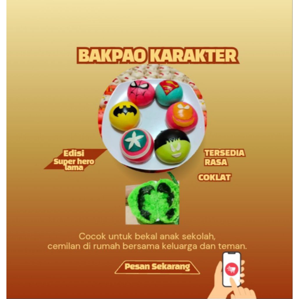 

Bakpao Karakter Frozen di Gabriel Pao Special eceran Isi 6pc yang rasanya enak (Coklat)