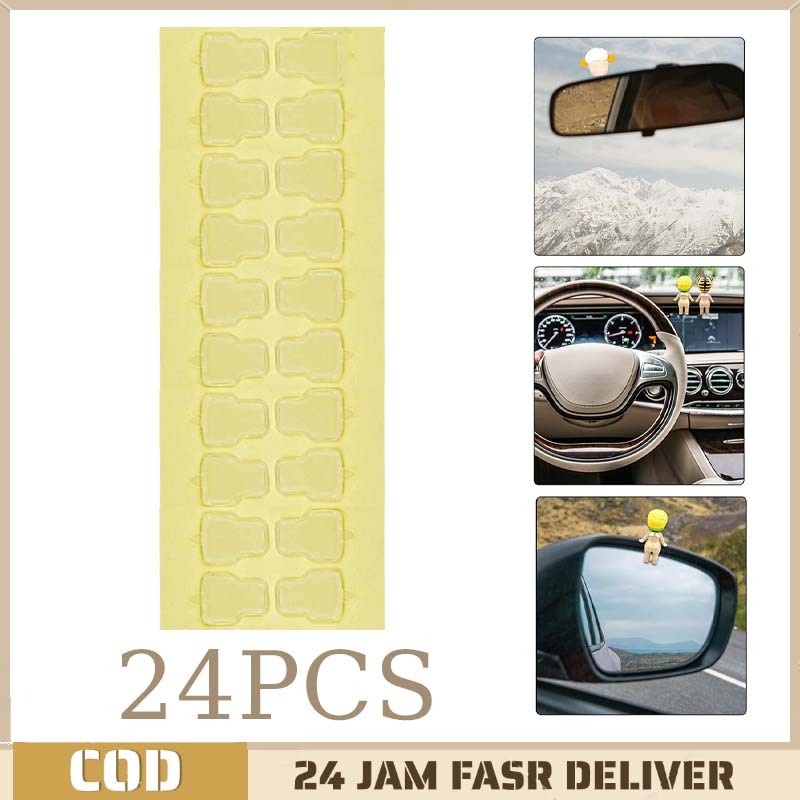 24 Pcs Adhesive Tape Lem Solasi Dobel Tip Paling Kuat Double Tape Bening Super Kuat Double Tape Beni