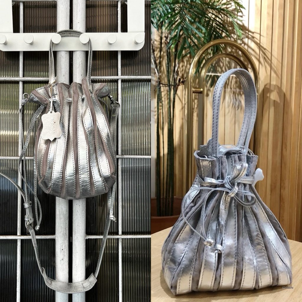 [PRELOVED] Pleats Mini Silver Sling Bag by KAYNN