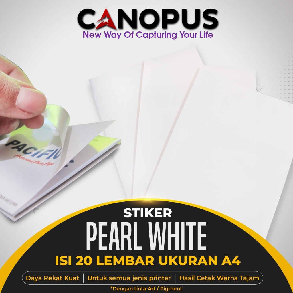 

[ ECER ] Kertas Stiker Pearl White / Sticker Paper 135 gsm by Canopus