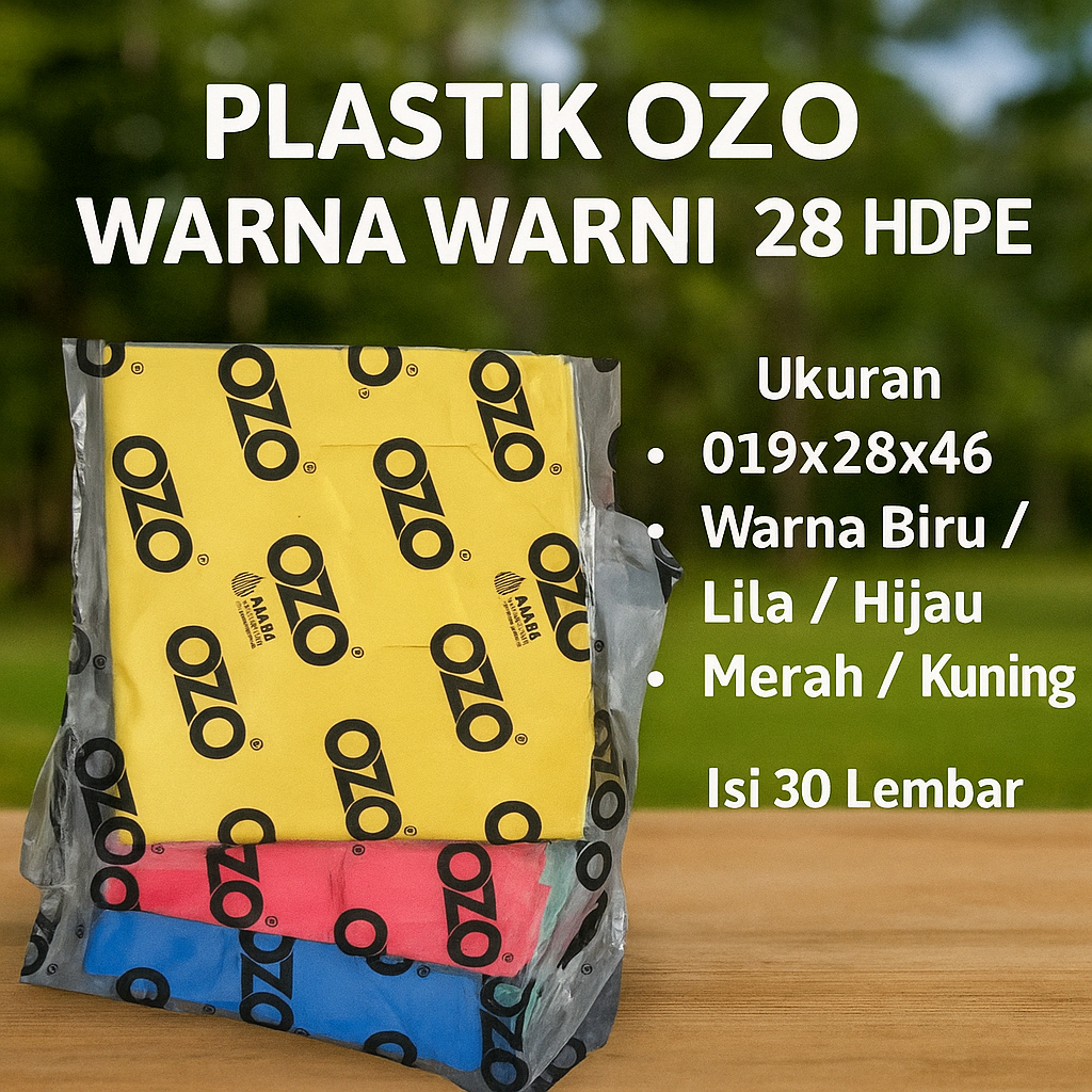 Ozo Warna Kantong Kresek Plastik HDPE Ozo Warna Ukuran 28