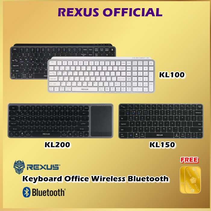 Rexus KL100 KL150 KL200 Keyboard Office Wireless Bluetooth Dual Mode KL100 KL 150 KL 200