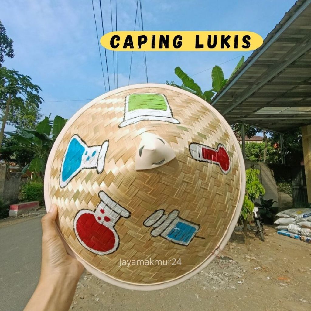 TOPI CAPING PETANI UNIK,CAPING LUKIS CUSTOM