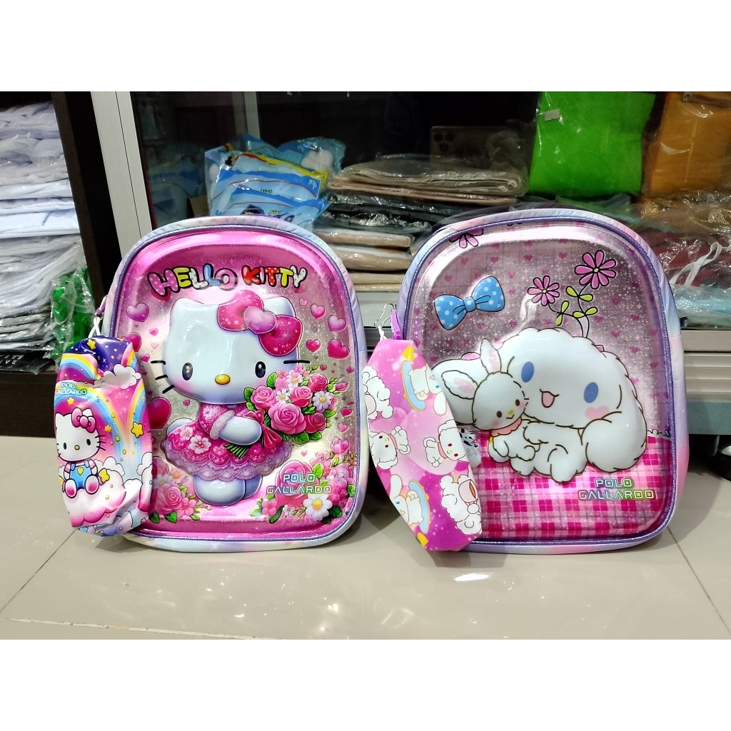 Tas Sekolah Anak Perempuan TK / SD Ransel LED Polo Gallardo Karakter Timbul