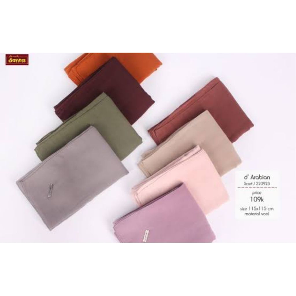 [Dannis Surabaya Online]Jilbab J220923 Jilbab voal segiempat Arabian polos||Dannis Collection