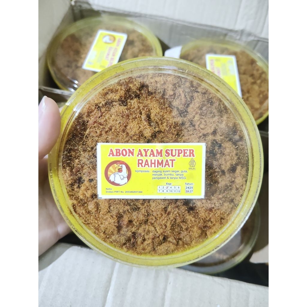 

Abon Ayam Abon Sapi Super Rahmat Original dan Pedas Kemasan 155Gram Exp aman