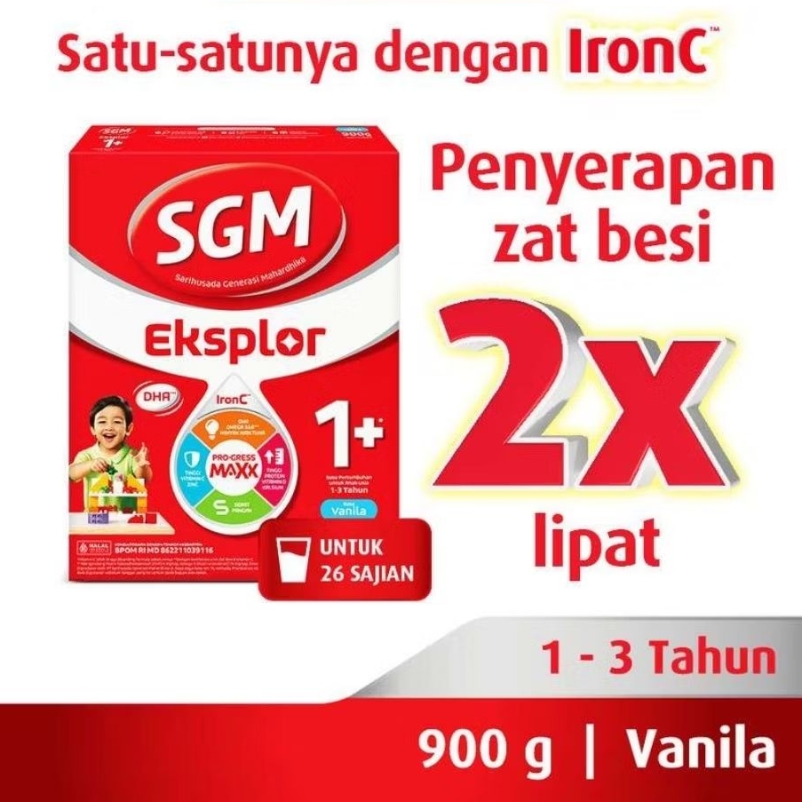 SUSU FORMULA SGM 1+ (1 - 3 TAHUN) RASA VANILA 900gram