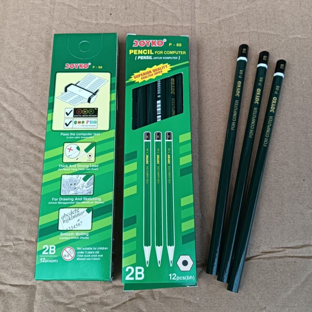 

3 pcs Pensil 2B JOYKO P88 Untuk Komputer For Computer P-88 Murah Grosir