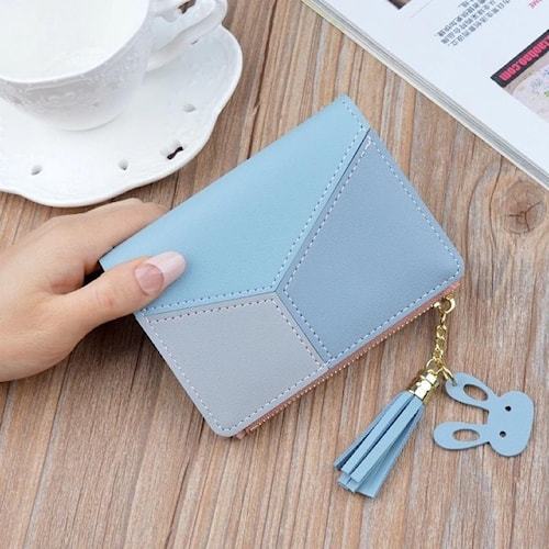 Dompet Lipat Mini Wanita DL004 / DOMPET WANITA GRADASI 3 WARNA DOMPET WANITA PENDEK RESLETING
