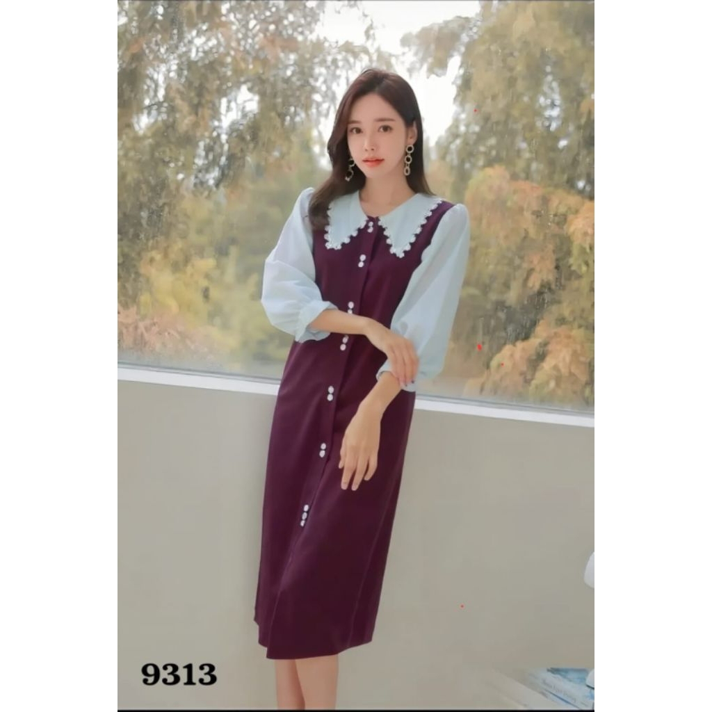 Dress 9313Lengan panjang Mat : Scuba Import & moscrepe