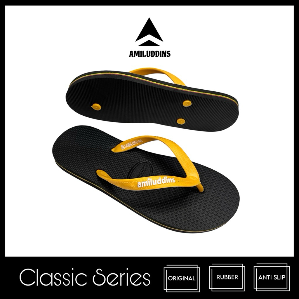 AMILUDDINS Classic 38-43 Sandal Jepit Karet Pria Wanita Casual Emboss bukan fipper bukan swallow hk