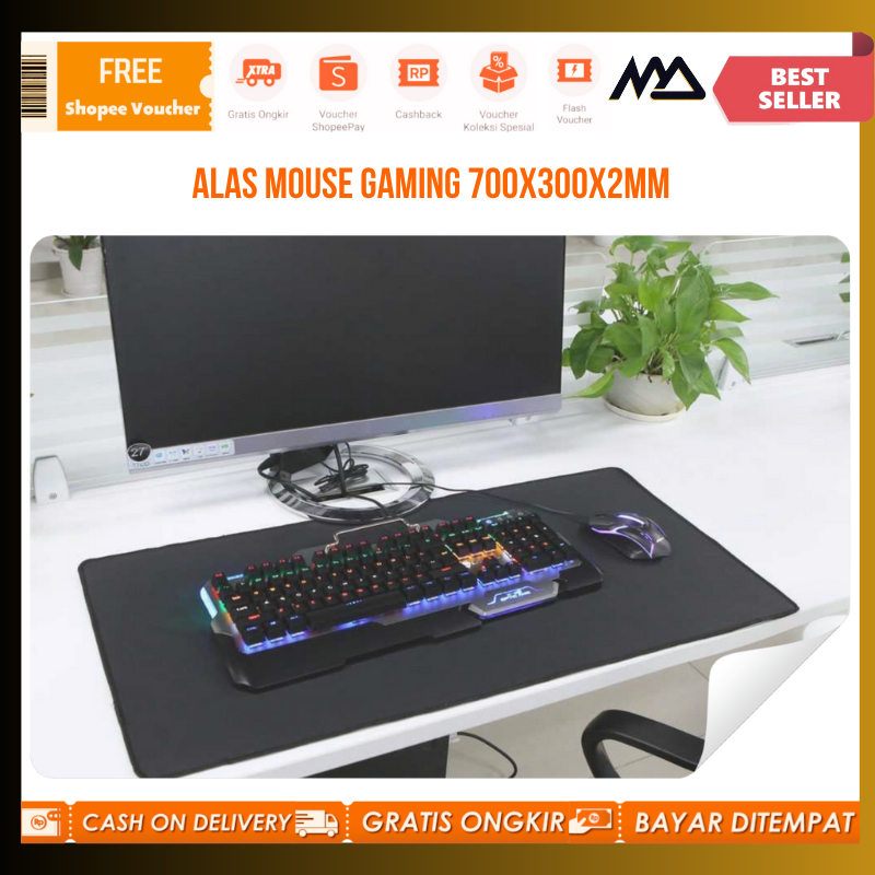 Alas Mouse Gaming / Alas Mouse Gaming Karet XL Alas Meja Polos 300x600x3mm / Alas Mouse Anti Slip