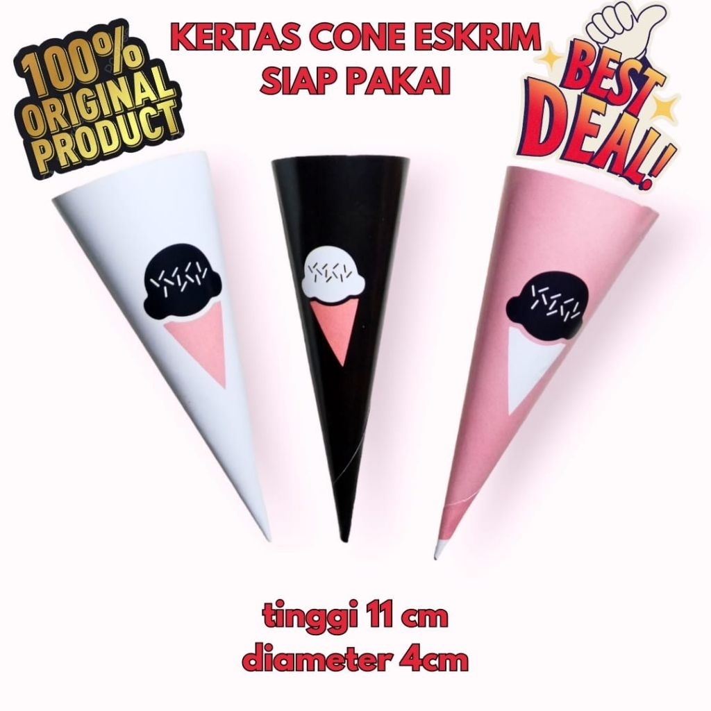 KERTAS WAFFLE ESKRIM | PAPERCONE ICE CREAM | KERTAS CONTONG ES KRIM | KERTAS CONE ES KRIM TINGGI 11c