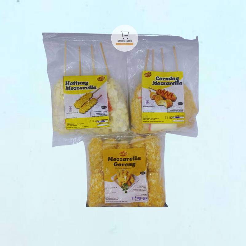 

Corn Dog/Hotang isi 4 /Mozreng isi 10 Moza Hotdog Corndog Mozzarella Frozen Sosis