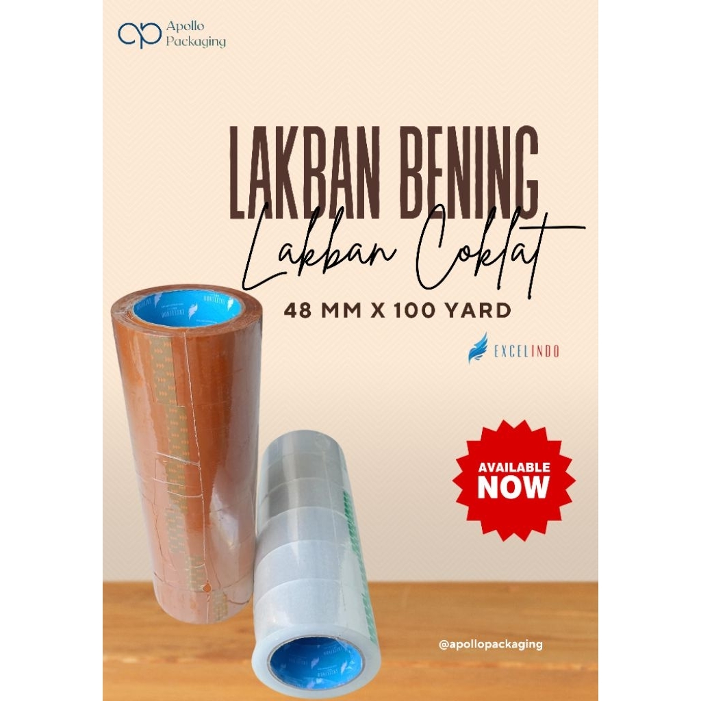 

EXCELINDO - Lakban Bening/Coklat isi 6 pcs