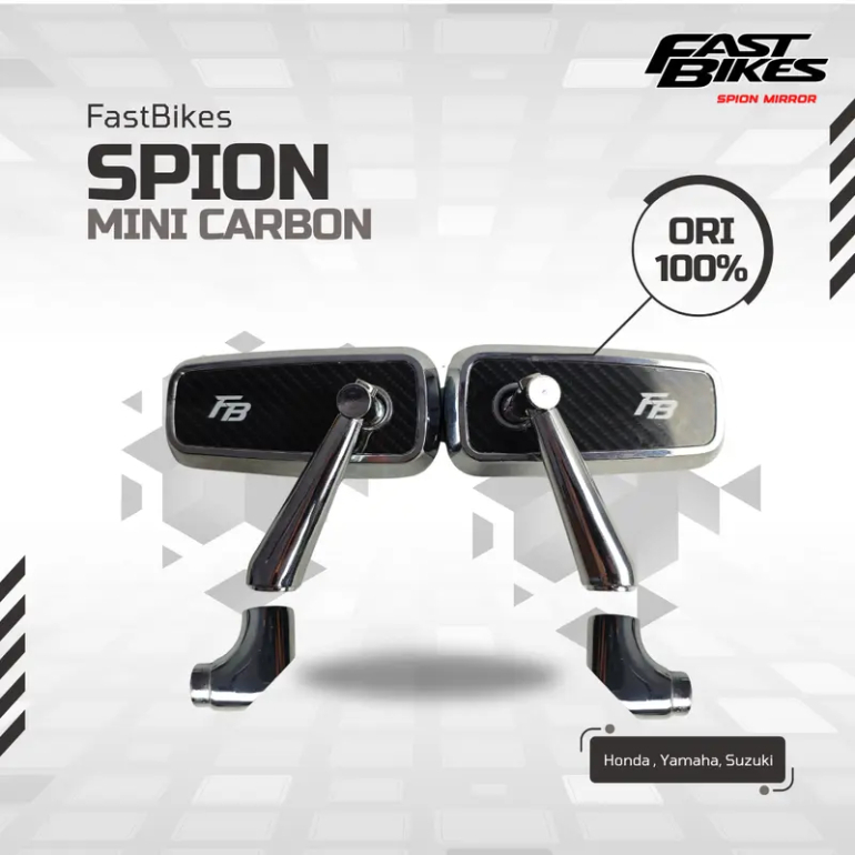 FASTBIKES KACA SPION VARIASI MODEL CHROME HITAM MINI KARBON UNIVERSAL MIO BEAT AEROX NMAX