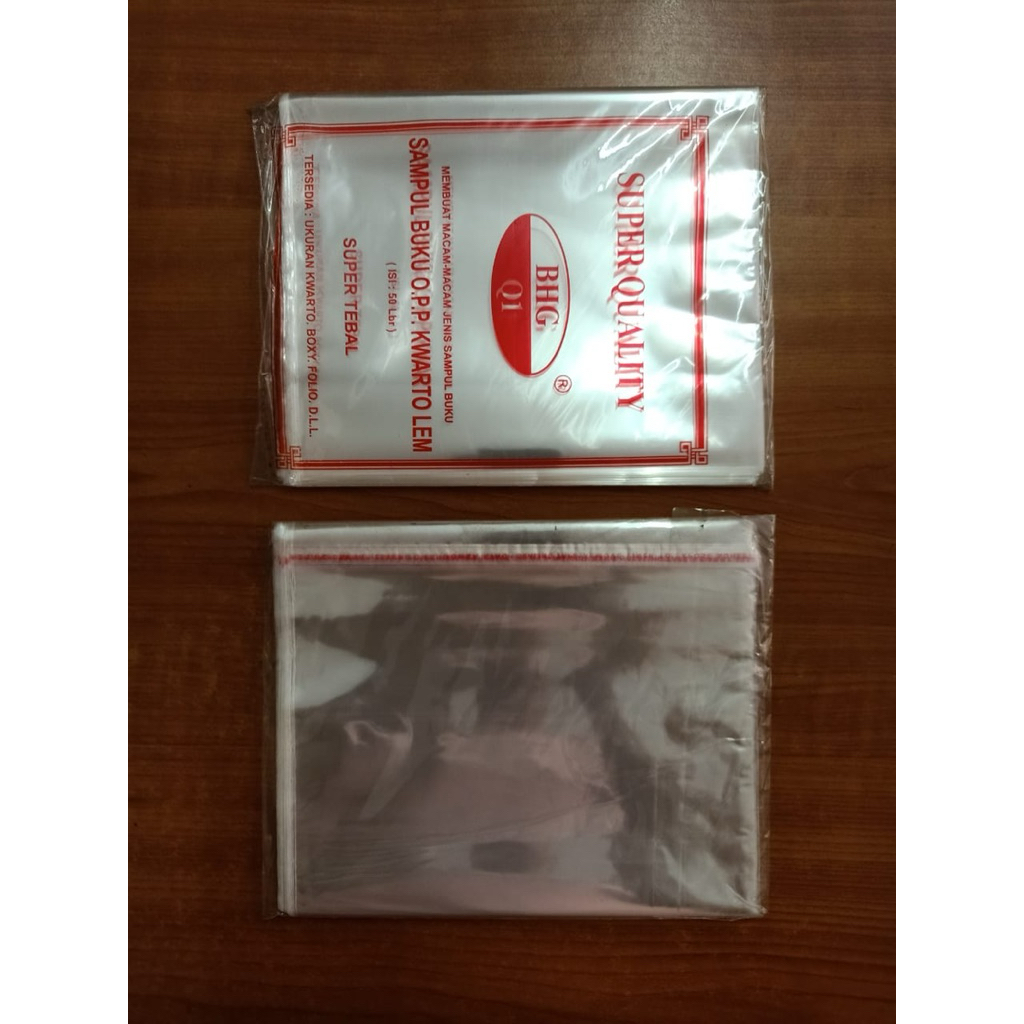 

SAMPUL BUKU PLASTIK OPP LEM KWARTO / BOXY