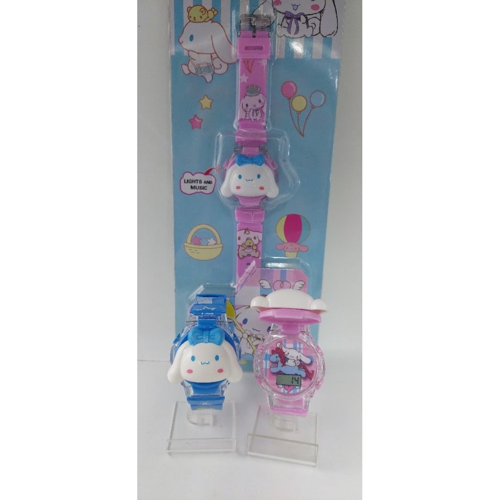 JAM TANGAN ANAK ANAK BOX COWOK CEWEK CINAMOROLL DIGITAL BUKA TUTUP LAMPU MUSIK TERBARU