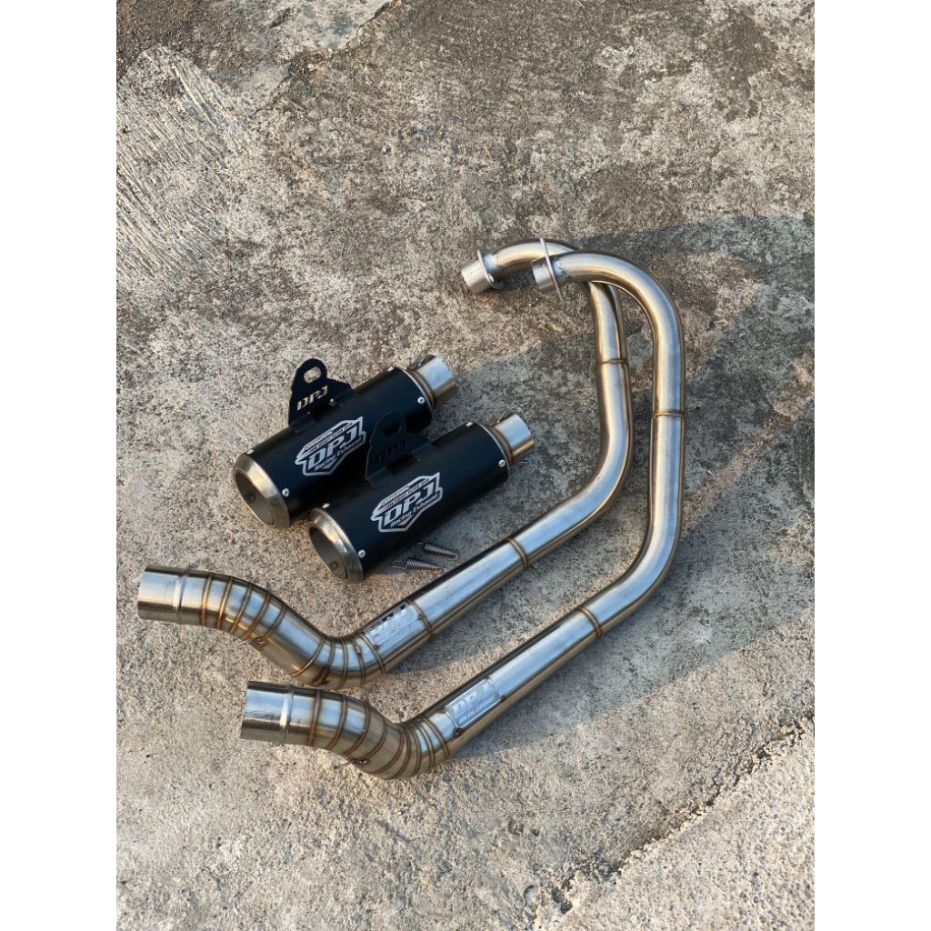 kenalpot fullsystem fullset dpj crf klx kolong bawah silincer gp black harga