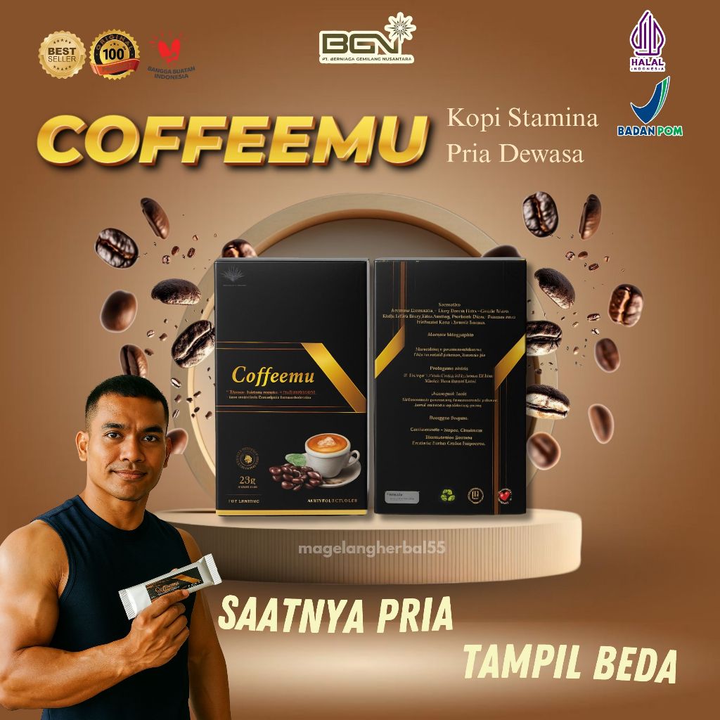 

Coffeemu BGN Kemasan Terbaru - 1 Box isi 5 Sachet Ampuh Minuman Kopi ST4MINA P3RIA D3W4SA