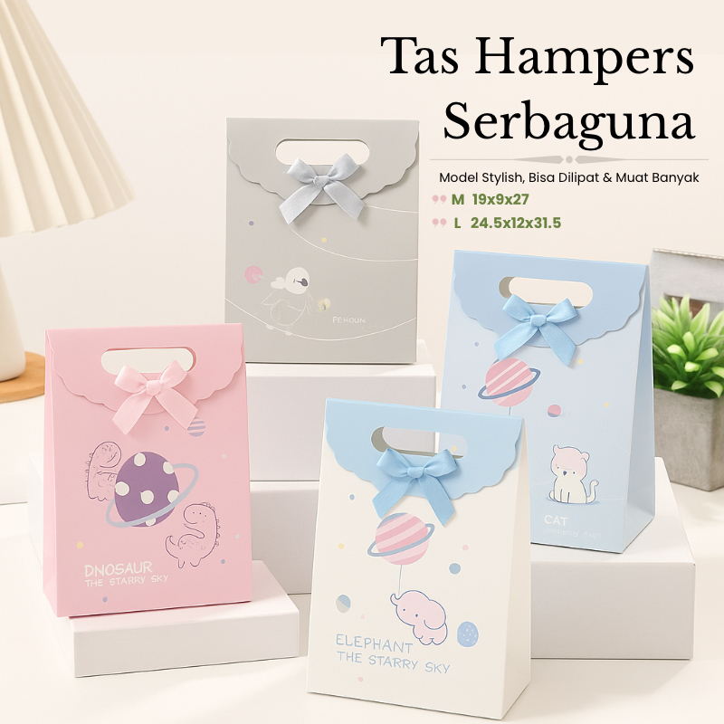 

Paper Bag Tutup Pita / Paper Bag Ulang Tahun Souvenir Hadiah/Goodie Bag Tas Hampers Serbaguna